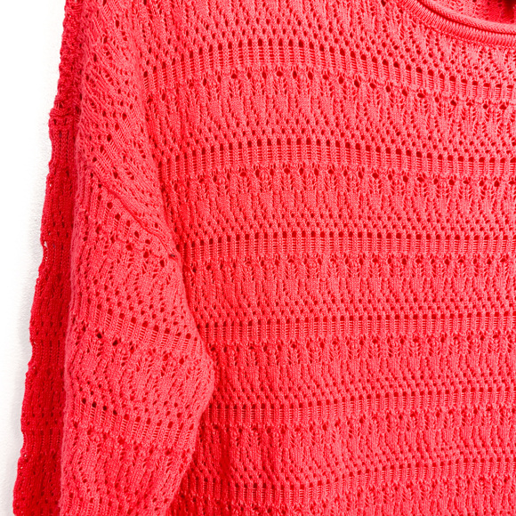 St. John's Bay Long Sleeve Hot Pink Knit Sweater - Picture 3 of 8